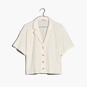 Madewell Crinkle-Knit Button-Front Top